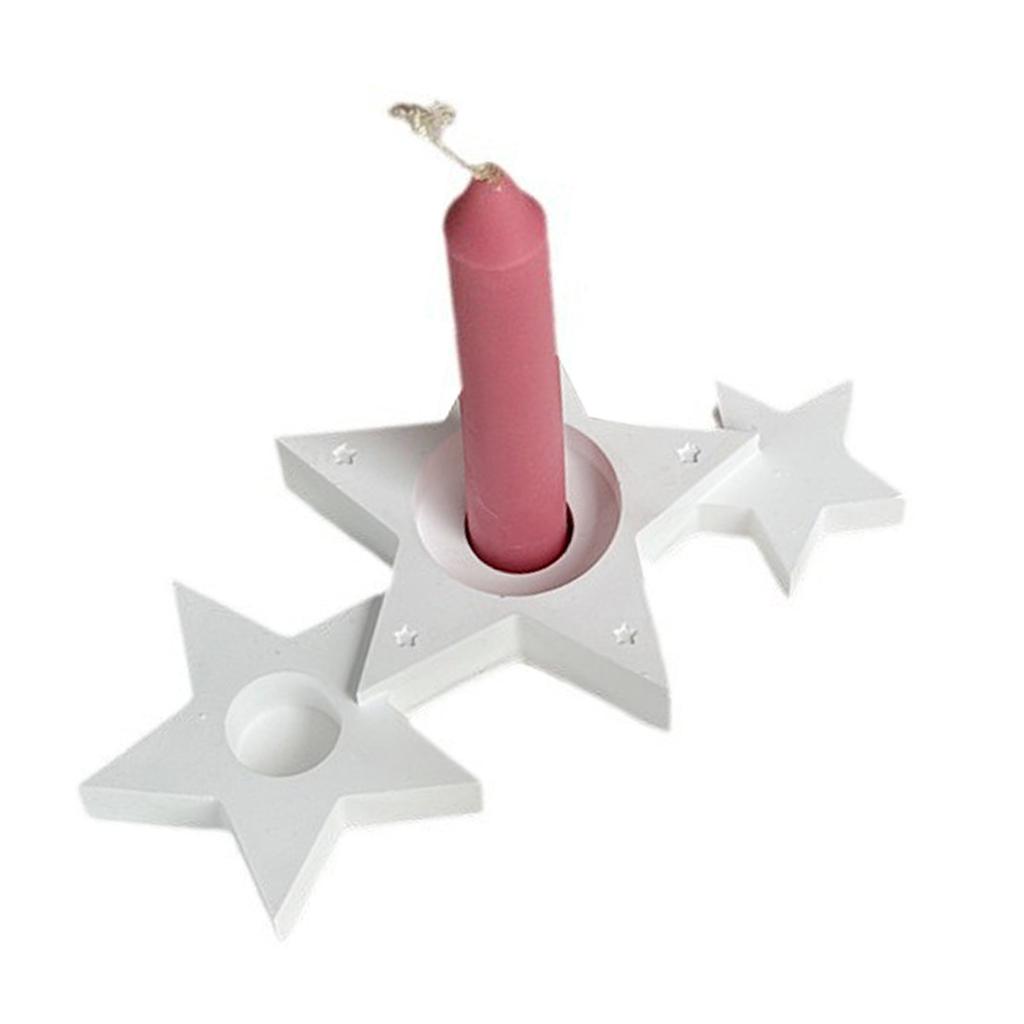 Unique Star Candle Holders Silicone Mold Convenient Silicone Mold For Crafting A Trio Of Interlinked Star Candle Stands