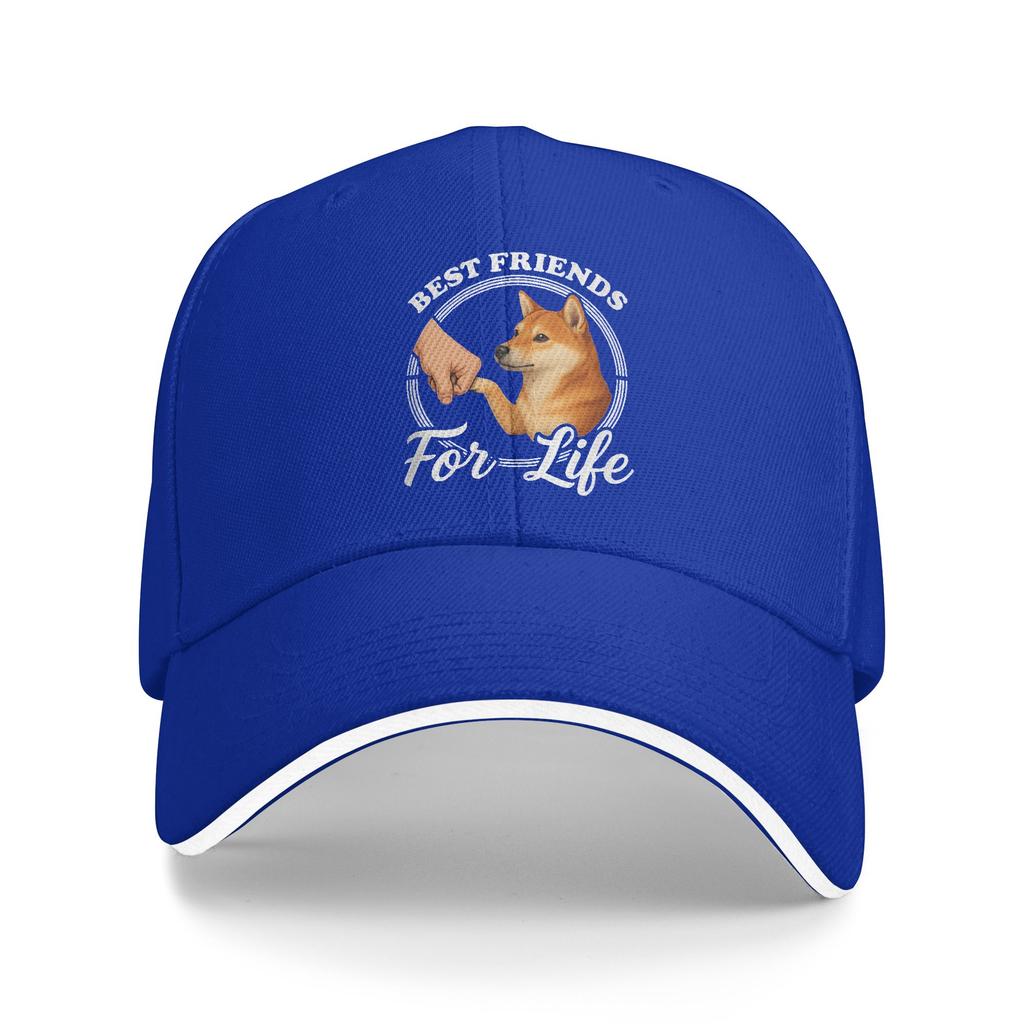 Funny Shiba Inu Design Best Friends for Life Shiba Inu Lover Baseball Cap Spring Men Trucker Hat Running Hippie Baseball Caps