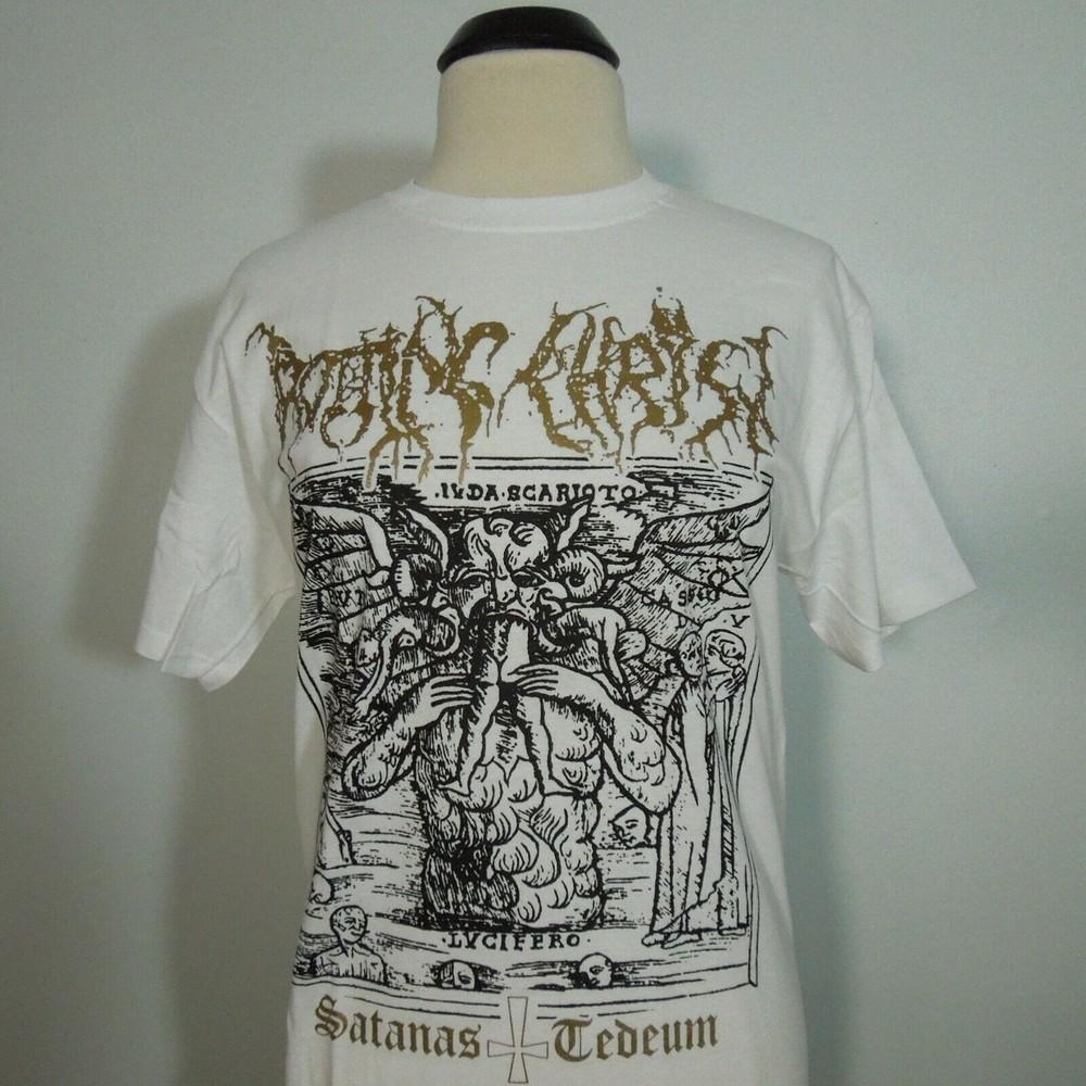 ROTTING CHRIST Satanas Tedeum XL T-Shirt WHITE Band Logo Unisex T-Shirt S