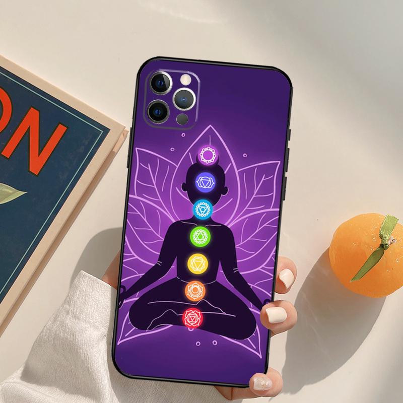 The Mandala Chakra Insist Yoga Funda Case For iPhone 15 14 16 Pro Max 11 12 13 Pro Max Mini XR 16e 16 15 Plus Phone Cover