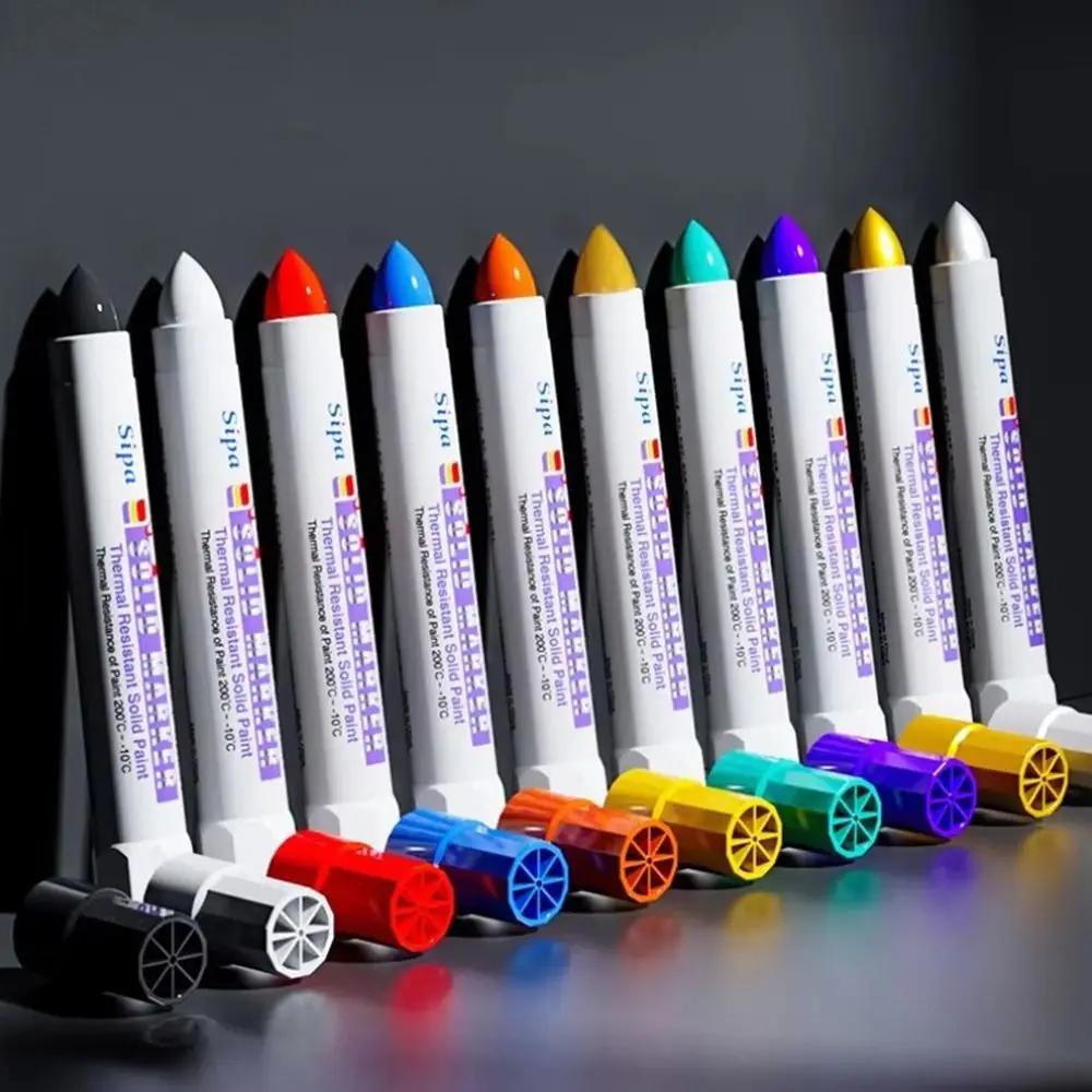 Solid Paint Pen Oil-based Ink High Temperature Resistant Marker Pen Waterproof Solid Paint Marker