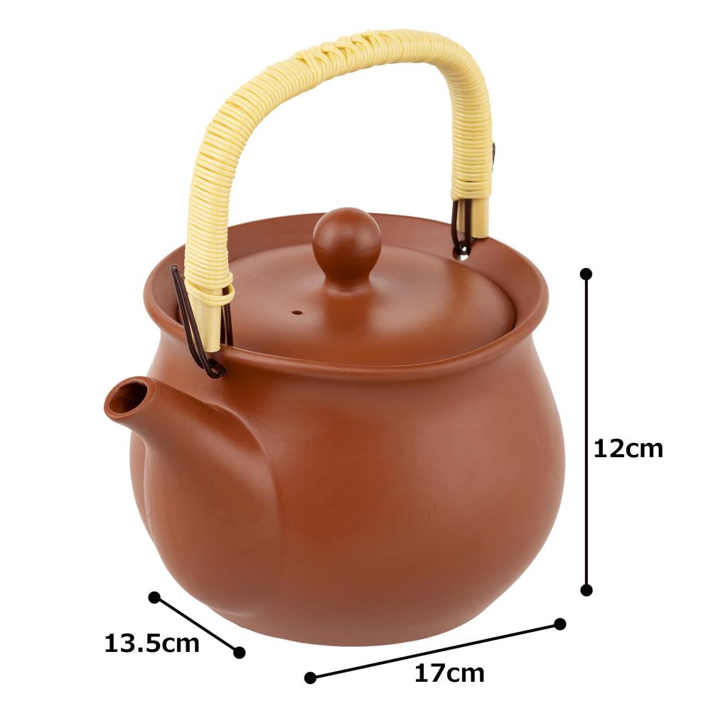 Tokoname Ware Satoyama Plain Earthenware 1150ml with a Refreshing Mesh Suitable for Green Roasted Green and Brown Rice Made In TK068 Teapot, Design,