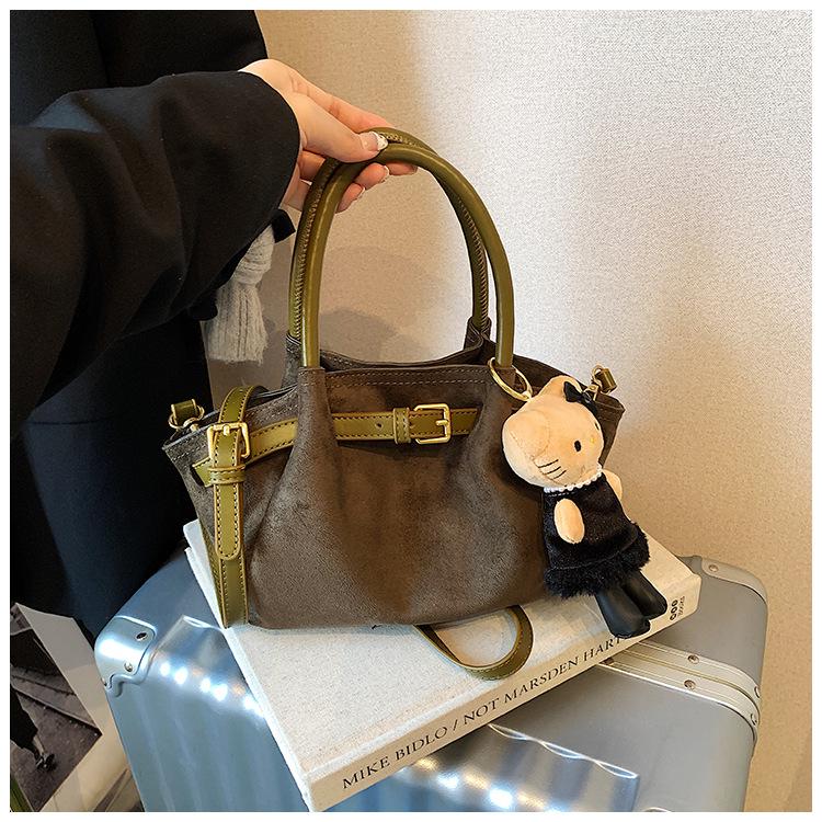 Retro Frosted Women's Crossbody Bag - 2025 Autumn/Winter Edition: Color Block Handbag, Versatile and High-End