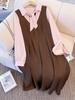 College Style Plus Size Women's Slim-Fit Spliced Shirt Dress 130-300 Jin - Temperament for Spring and Autumn