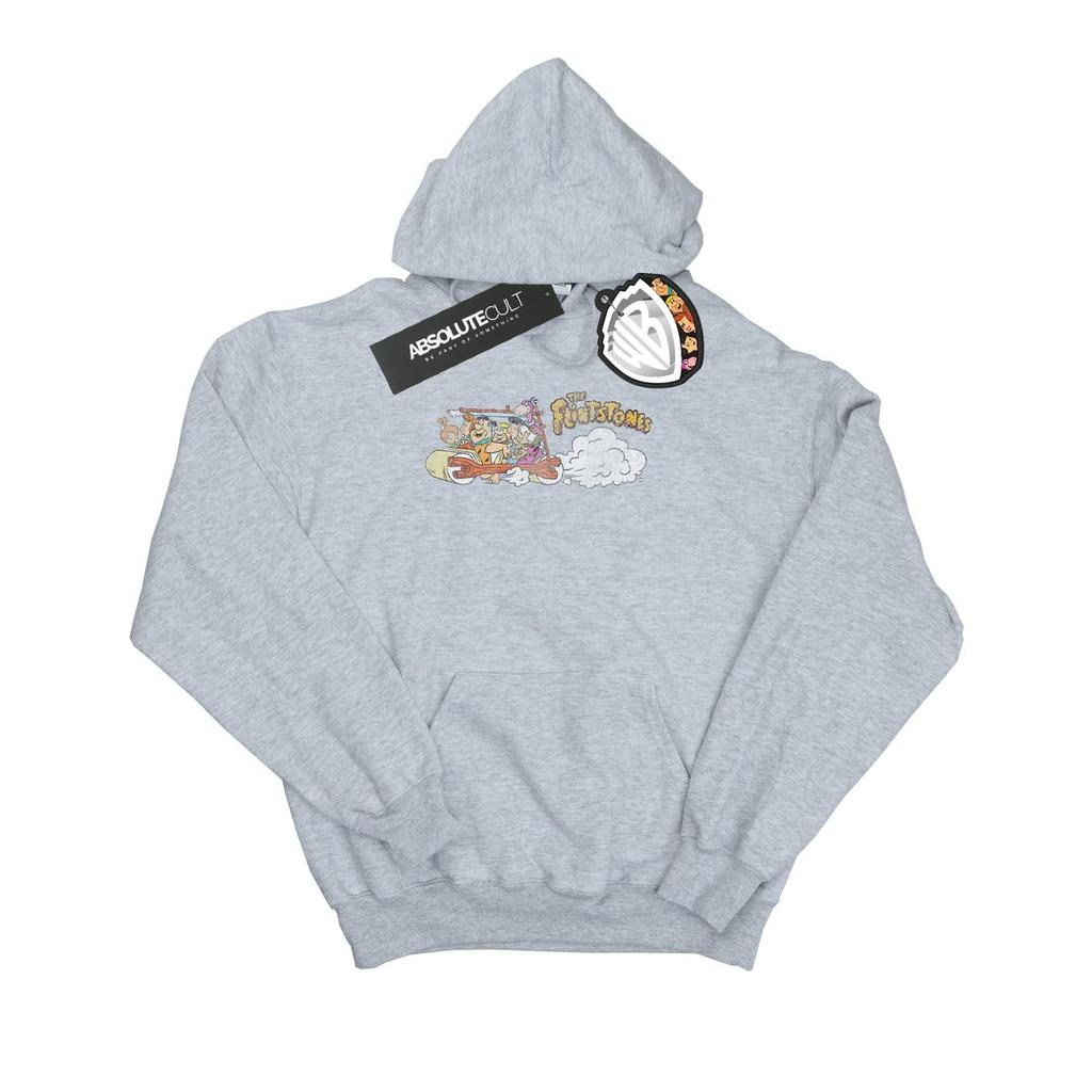 The Flintstones Mens Family Car Distressed Hoodie