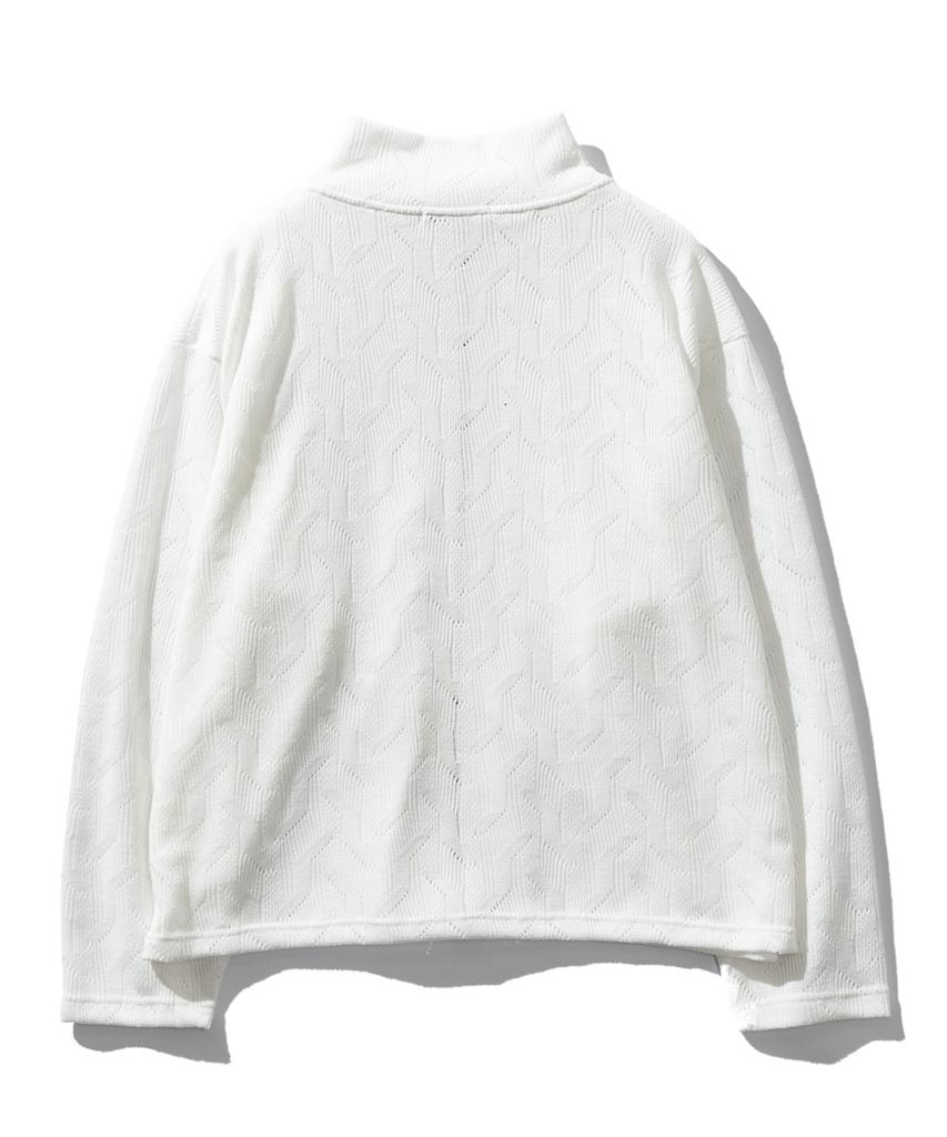 Vastic Comb Pattern Knit Zip-Up_Ivory