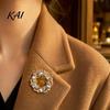 Bag Decoration Pin Women Rhinestone Hollow Wreath Brooch, Dainty Decorative Badge Daily Wear Jewelry Pin, Sweater Cardigan Coat Dress Accessories