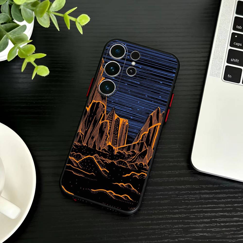 

Dark Space Astrology Mountain Phone Case For Samsung S26,S25,S24,S23,S22,S21,S20,Plus,Fe,Lite,Others Black Cover Samsung S21 s305G