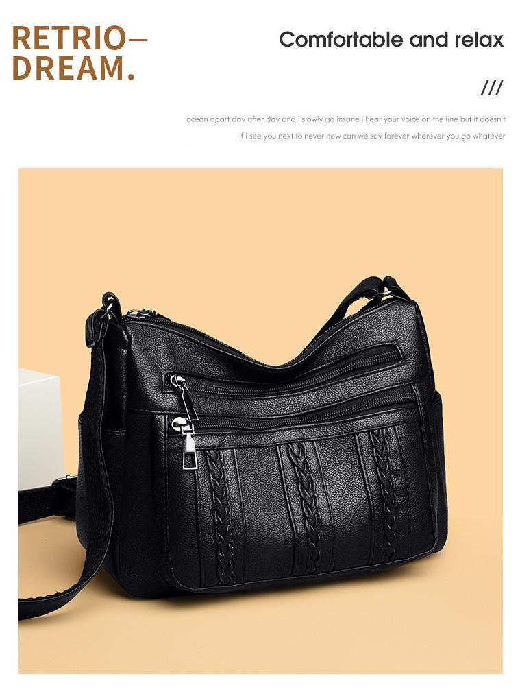 Stilvolle und praktische Damen-PU-Umhängetasche - Mehrere Fächer für Mütter, einseitig oder crossbody zu tragen