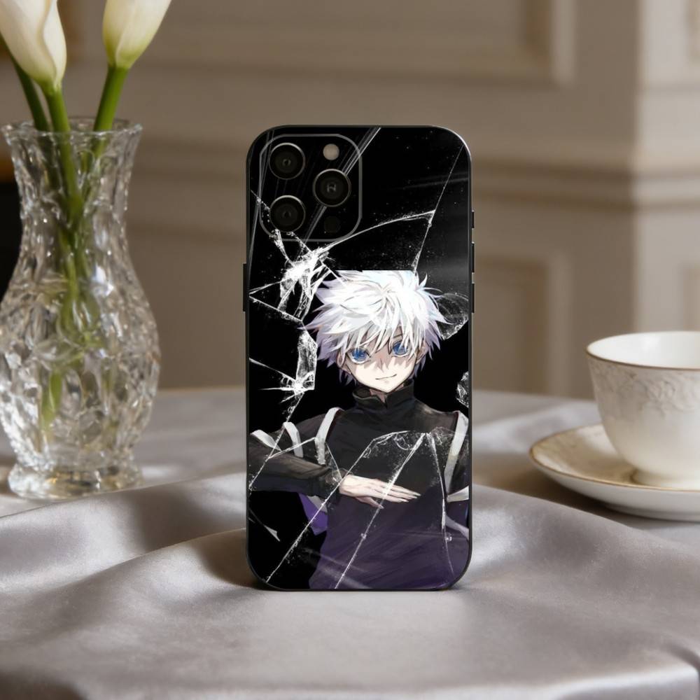 

K-Killua Z-Zoldyck H-Hunter X Hunter Phone Case For iPhone 17pro,16,15,14,13,12,11 Plus,Pro Max,XS,Soft Silicone Black Cover iPhone13
