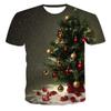 New Summer 3D Christmas Tree, Santa Claus Printed T-shirt, Snowman, Reindeer Pattern, Men's T-shirt, Children's Fun Short Sleeve Top