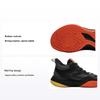 Li Ning Kids Round Head Comfortable Non-Slip Wear-Resistant Rebound Mid-Top Basketball Shoes Kids Basketball Shoes Black Gray YKBU088-3