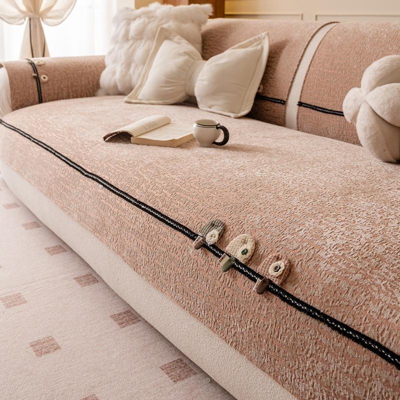 New Antique Style Sofa Cover Fabric With Straight Anti Slip Sofa Cushion Light Luxury And Skin Friendly Suitable For All Seasons