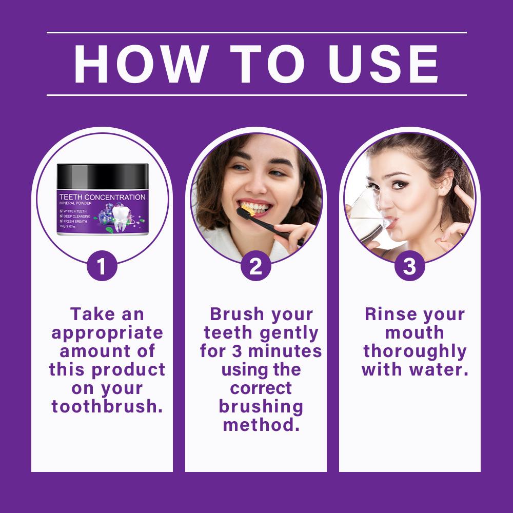 Teeth Concentration Mineral Powder - Gently Cleans the Tooth Surface and Restore Tooth Shine - Strengthen & Protect for Teeth and Gums