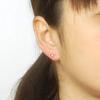 K18PG pink gold heart earrings 4mm 1 pair for both ears 18k gold nickel free yokomountain (silicon backing)