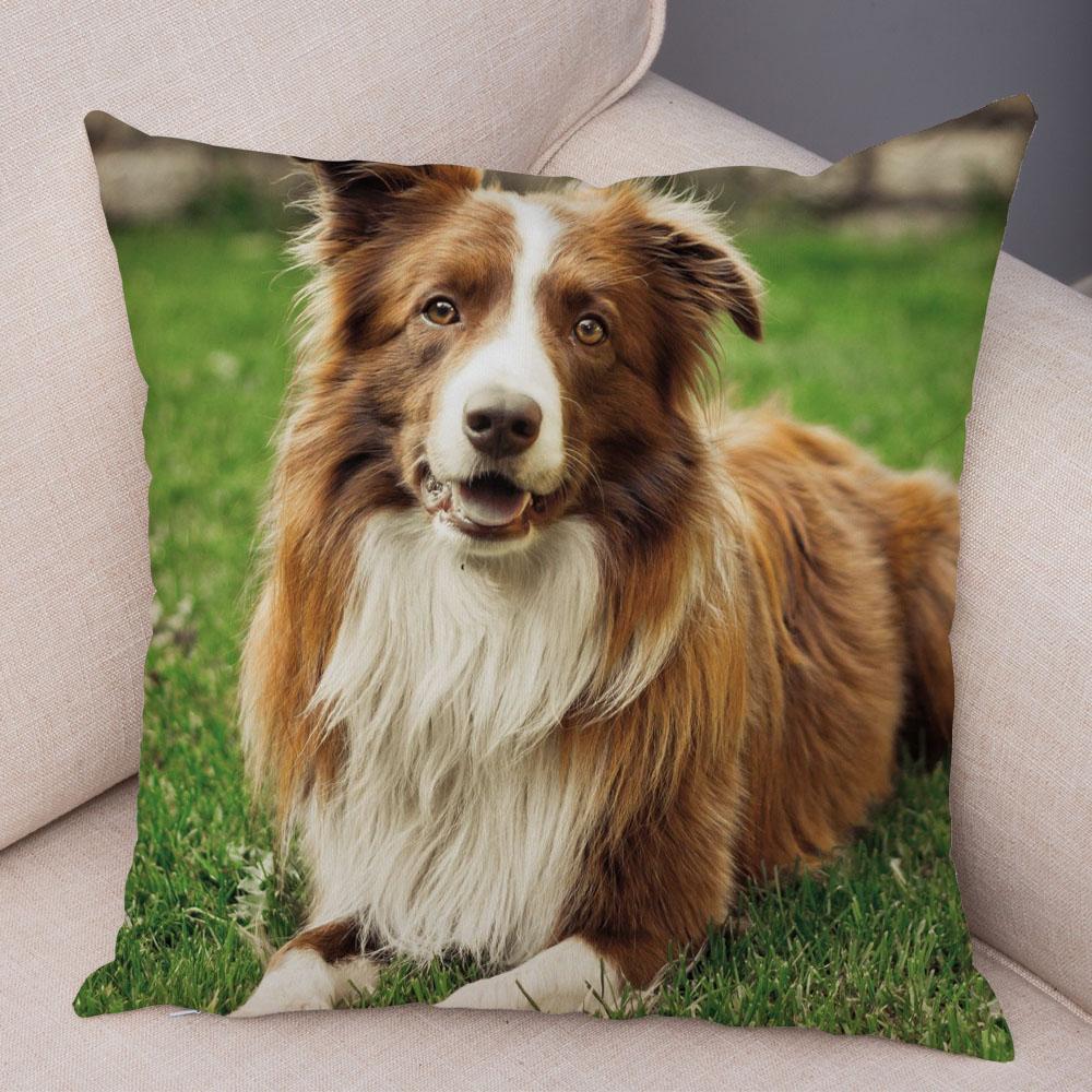 

Симпатичная овчарка с узором наволочка с принтом собаки декоративная наволочка для дивана, автомобиля, офиса, наволочка 45X45CM