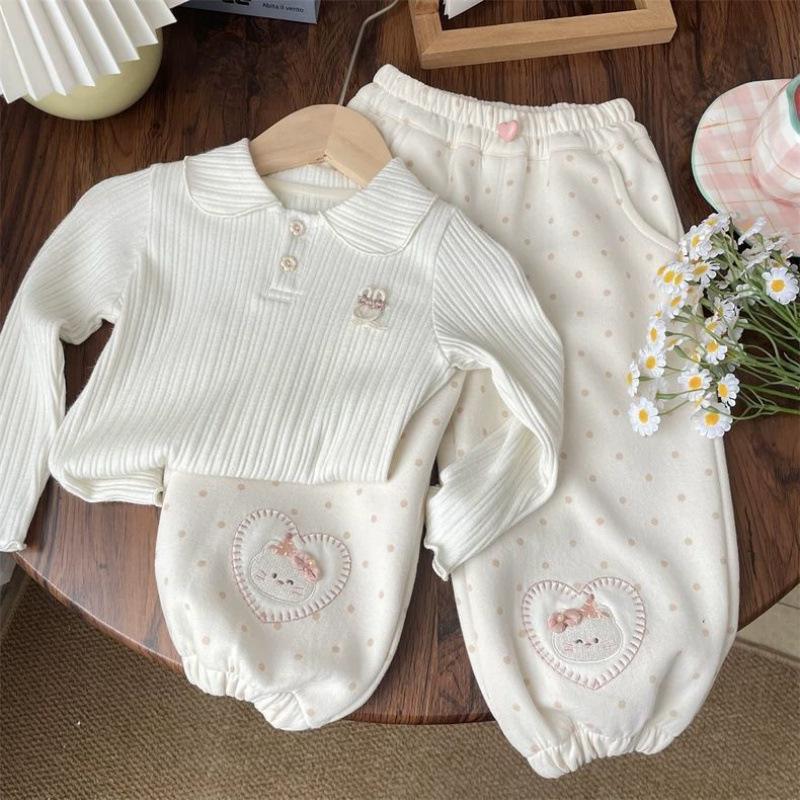 Girls' Polka Dot Casual Sweatpants: Cute Spring/Autumn Joggers for Toddlers & Children