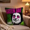 GGreen DDay Band Album Cushion Cover Soft Plush Cushion Cover Double Print And Invisible Zipper For Sofa Home Car Use