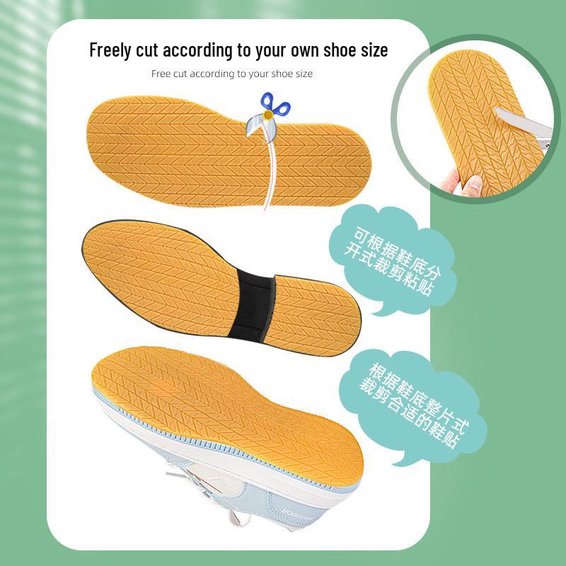 Leather Shoe Sole Protector: Anti-slip, Wear-resistant, Sound-dampening Full Sole Sticker for Flat Shoes – Durable Rubber Outsole Repair.