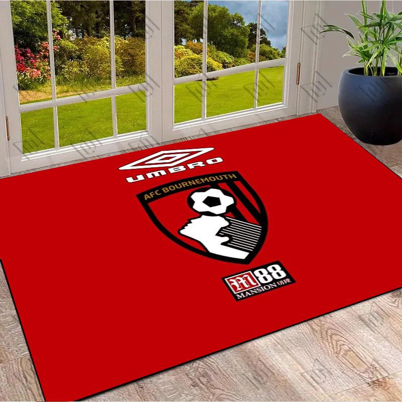 AFC Bournemouth Football Club Crest Print Area Rug Soccer Team Non Slip Living Room Bedroom Gaming Floor Mat Sports Fan Home Decor Rug