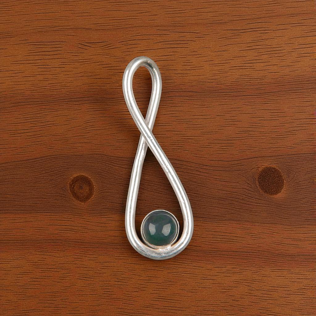 Moss Agate Gemstone 925 Sterling Silver Jewelry Handmade Pendant 1.66" For Women PP-20-27