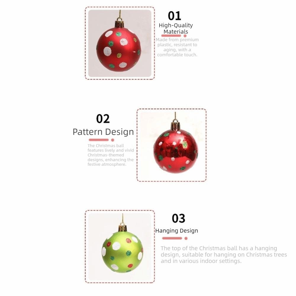 Plastic Christmas Baubles 6cm Holiday Ball Ornaments Holiday Home Decor