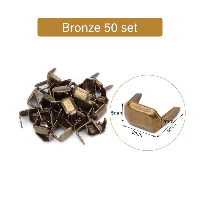 

WUTA 50 комплектов скоб из цельной латуни для кожи, медные шлевки для ремня, держатели для застежек, соединительные планки, держатели для зажимов для ремня, держатели для кожаных изделий бронзовый