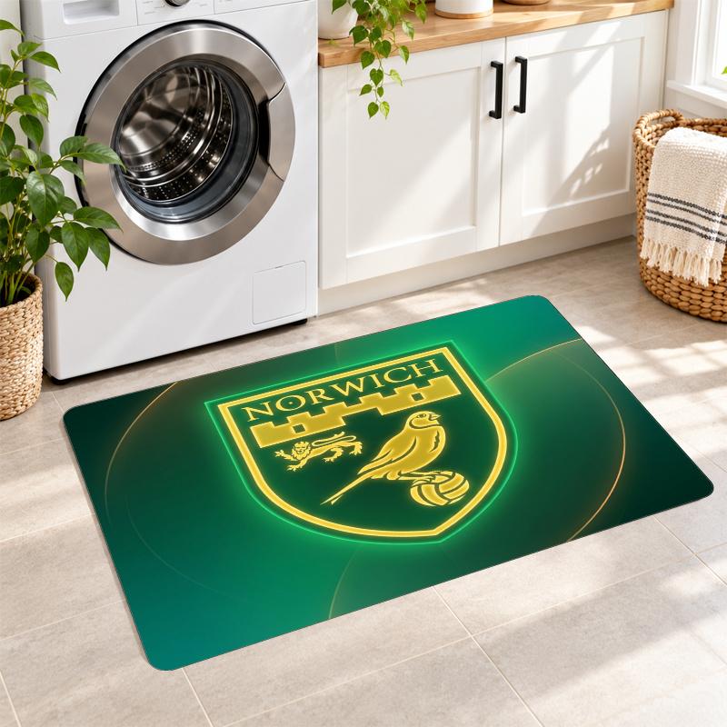 Flannel Kitchen Mat Norwich City Football Soft Area Rug Non Slip Floor Carpet Home Decoration