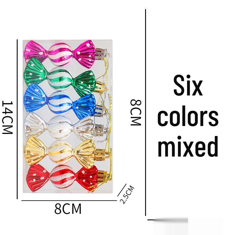 Colorful Christmas Candy Ornaments Gift Box - Electroplated Round Decorations for Trees and Windows