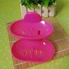 Double Soap Dish Strong Suction Cup Soap Holder Bunk Water Bath Storage Basket For Kitchen Bathroom