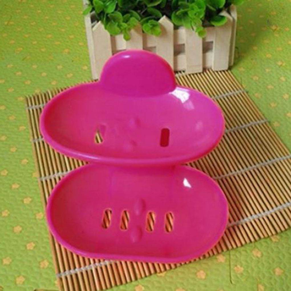 Double Soap Dish Strong Suction Cup Soap Holder Bunk Water Bath Storage Basket For Kitchen Bathroom