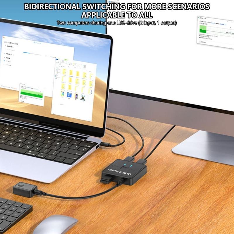 USB3.0 Umschalter 2 Computer teilen Tastatur und Maus Drucker Scanner Webcam 2 in 1 Out/1 in 2 Out USB Umschalter Splitter