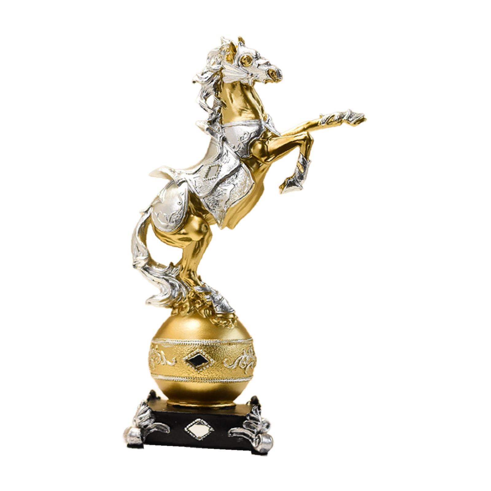 

Скульптура животного Статуэтка лошади из смолы Стоящая лошадь Фигурка для меблировки Семья Друзья Прикроватная тумбочка Новоселье Бизнес золотистый