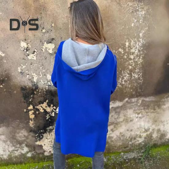 Damen Wintermantel mit Kapuze, dick, Reißverschluss, einfarbig, elastische Bündchen, mittellang, lange Ärmel, Thermo-Wollmantel für den Alltag