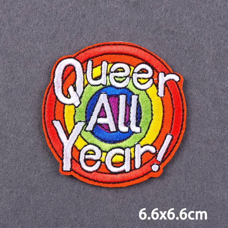 Outdoor Iron On Patches For Clothes Rainbow Heart Embroidered Patches For Clothing Thermoadhesive Patches On Clothes Stripe DIY