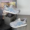 Retro vielseitige Sport-Joggingschuhe Damen 2025 Frühling neu Leder Mesh atmungsaktiv leicht lässige Dad-Schuhe
