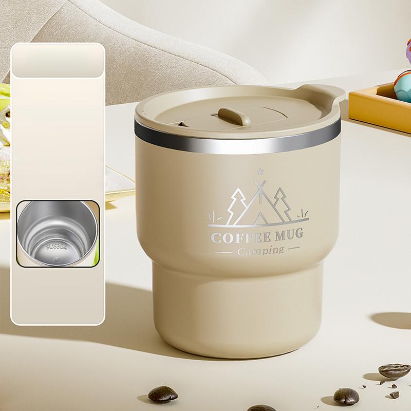 304 Stainless Steel Vacuum Insulated Tumbler Double WallThermalCup withLeakProof Lid for CoffeeMilkDrinks for OfficeAndStudents