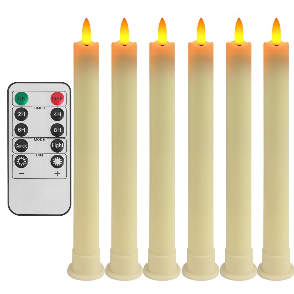 6/8/12Pc Hanging Floating Candles with/without Remote Flameless Flickering Taper Candles Dripless Handheld LED Candles Lights