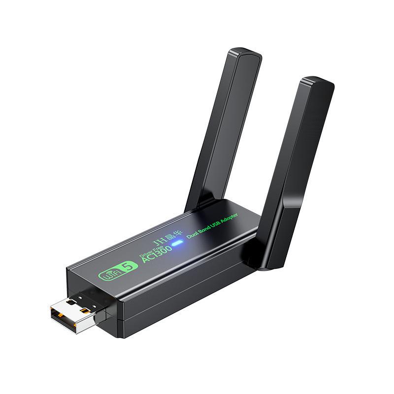 Jinghua 300M Mini WiFi6 Dual-Band USB Network Card with High-Gain Antenna.