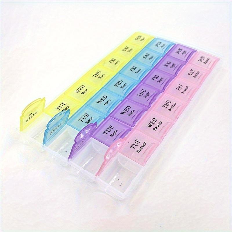 1PC 4 Row 28 Squares Pillbox Storage Box for Pills Portable Weekly 7 Days Medication Case Pill Container Organizer Plastic Box