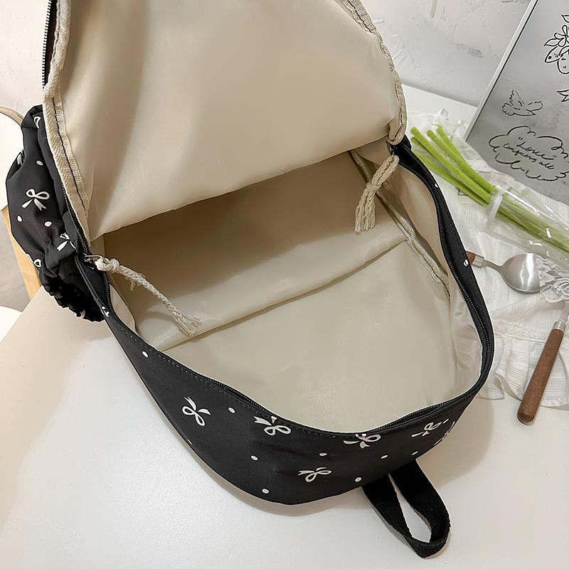 Schultasche für Studenten mit Schleifendruck, Rucksack mit großem Fassungsvermögen, Damen-Computerrucksack