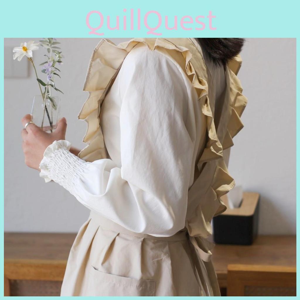 Apron Sleeveless Waterproof For Kitchen And Art With Ruffled Crossback Style