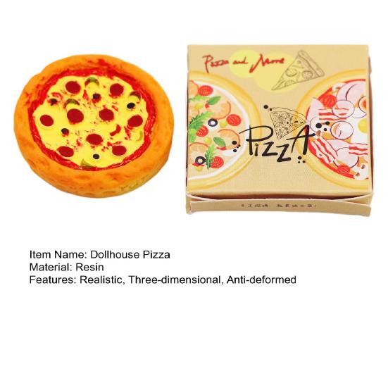 1 Sett Dukkehus Pizza Høy Restaurering Tredimensjonal Realistisk Dekorasjon Mikro Landskap Miniatyr Pizza Modellsett Dukkehusforsyning