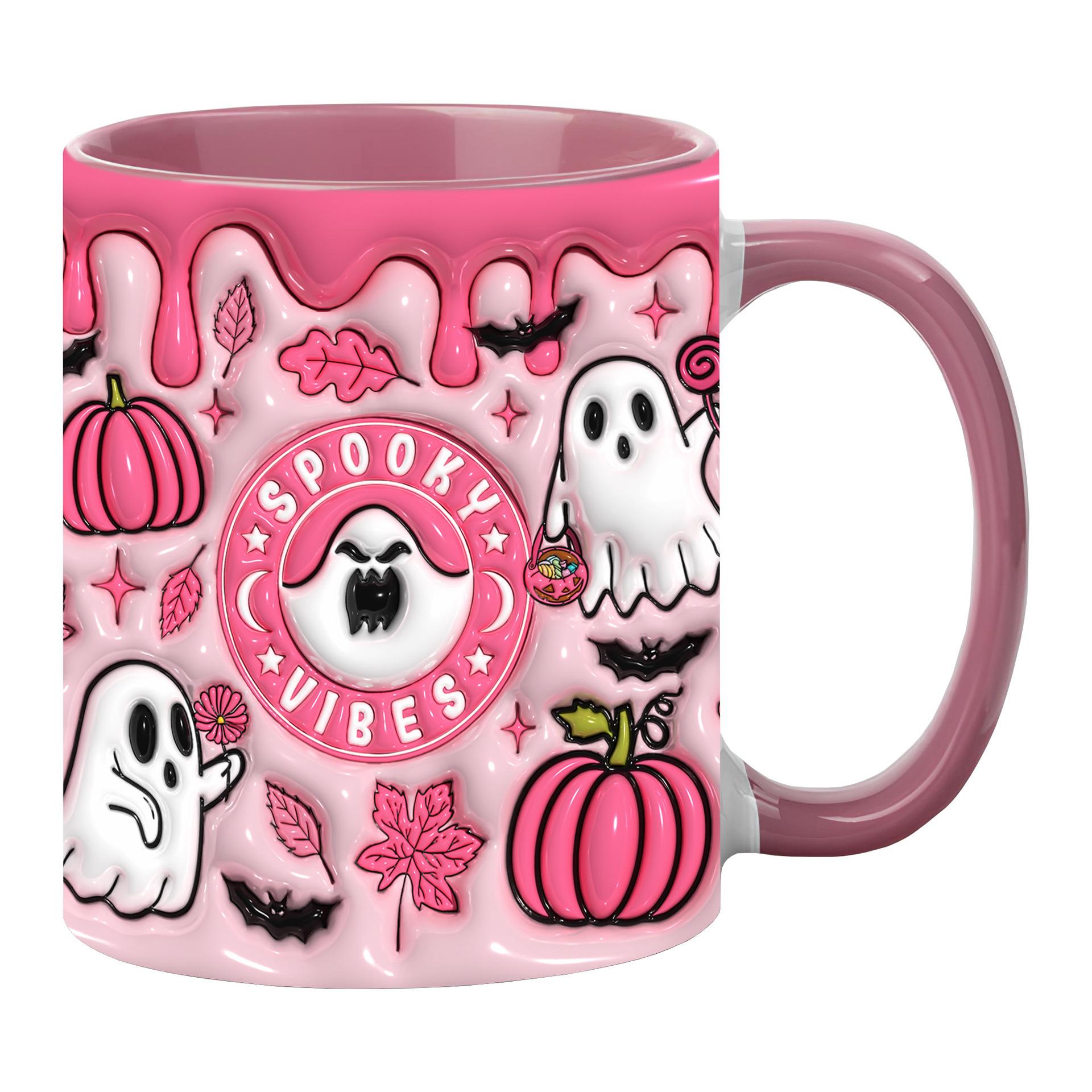 3D Pumpkin Halloween Spooky Ceramic Coffee Mug Skull Skull Teacup Halloween