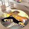1pc Agatsuma Zenitsu  Print Round Carpet Chair Round Carpet Suitable for Bedroom Living Room Home Decorative Carpet