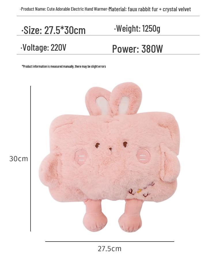Bolsa de Água Quente de Pelúcia Fofa à Prova de Explosão para Meninas - Aquecedor de Mãos e Conforto Abdominal