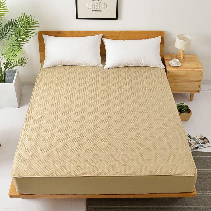 

Pure White Bed Bag, Plain Quilted Quilted Fitted Sheet, Cotton Non-slip Bed Protector, Pure Cotton Simmons Bed Cover, Bed Cover 120cm×200cm