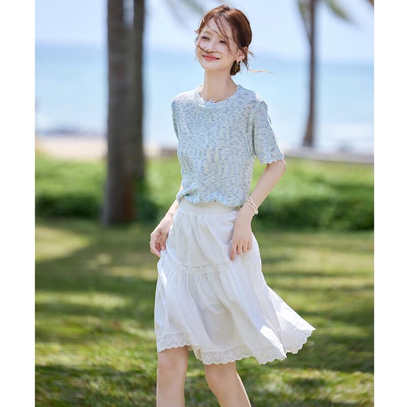 Sweet Lace High-Waist A-Line Skirt S