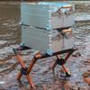 Portables Folding Ice Coolers Frame Aluminum Alloys Camping Picnics Ice Box Shelf for Camping and Beach Parties