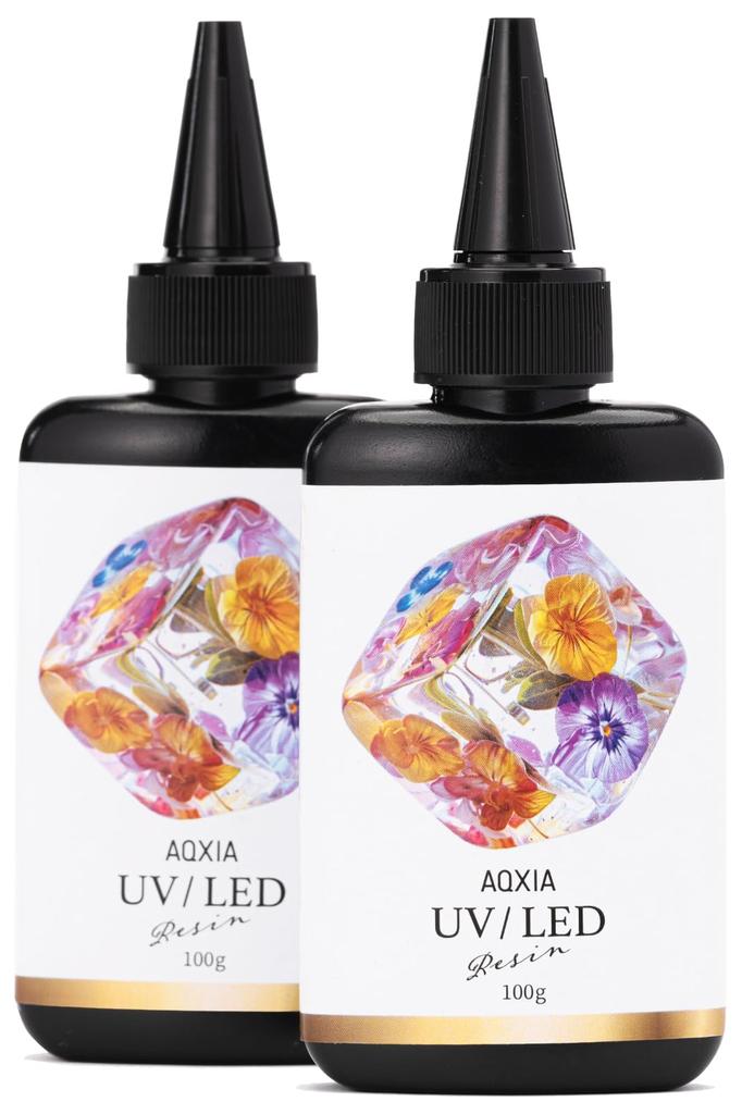 AQXIA by Professional Resin UV Resin Large 200g [Recommended Artists] Liquid, UV/LED Compatible, Set, Capacity,
